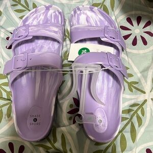 Shade and Shore Purple and white sandals